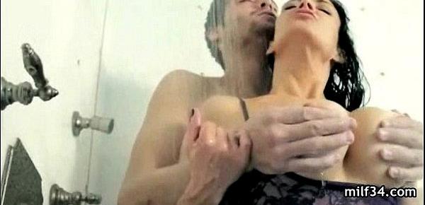  Wet horny MILF gets a morning doggy fuck